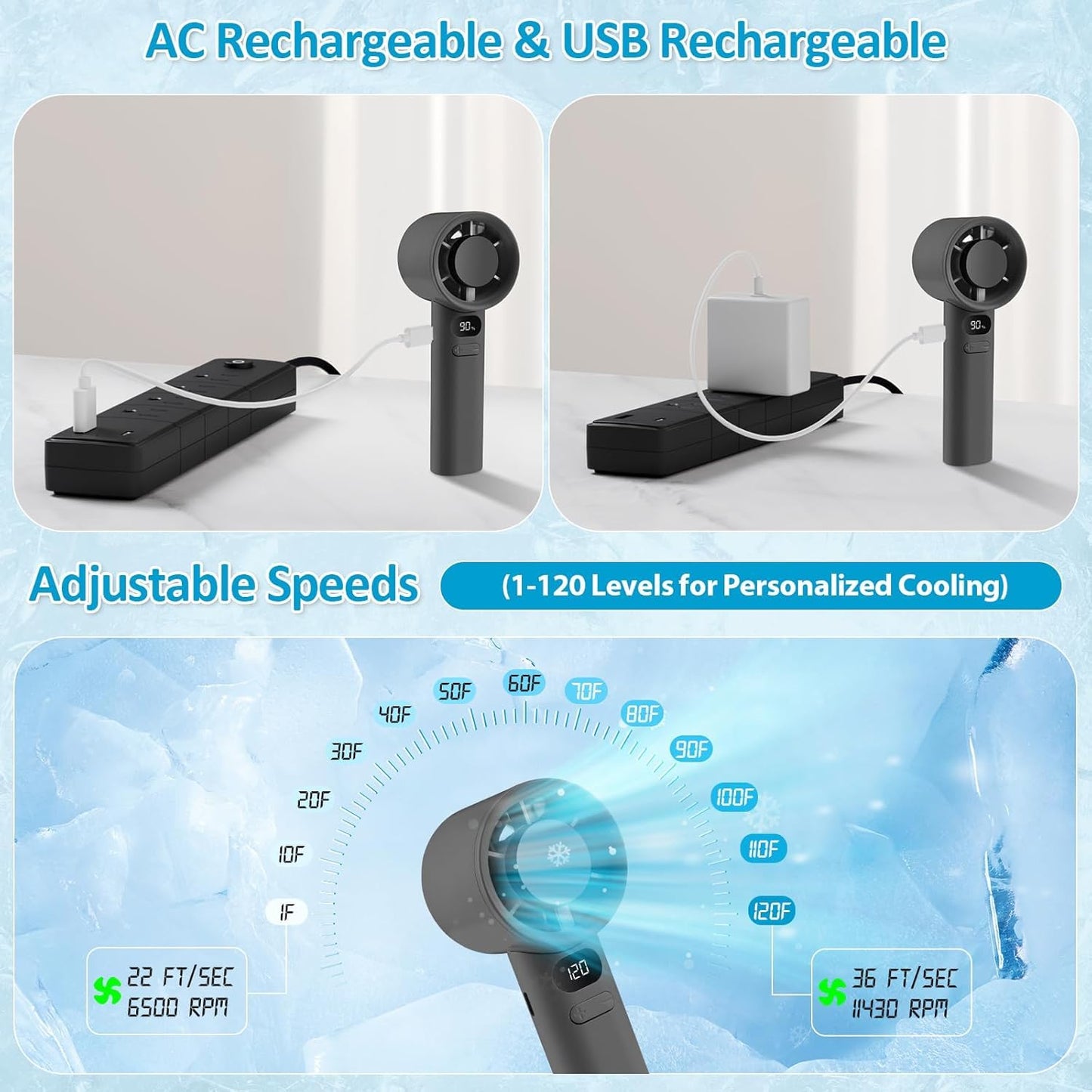 Rechargeable Handheld Fan